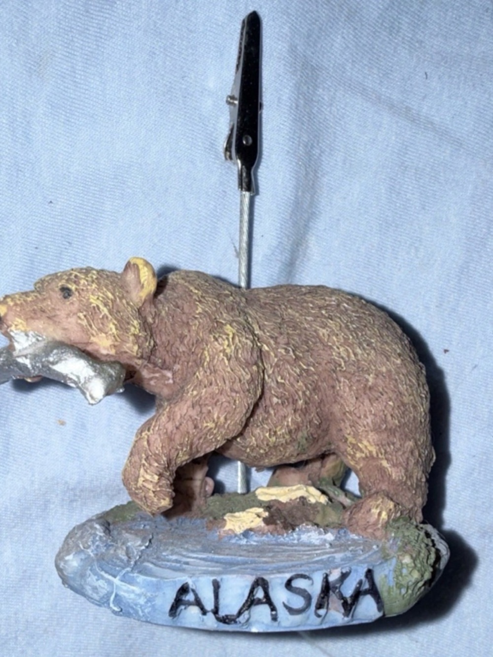 Alaska Brown Bear Figurine Photo Clip Holders